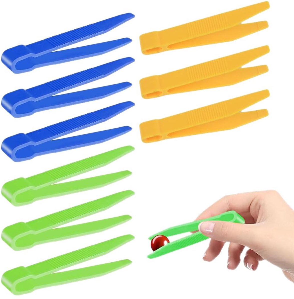 Dailygoods- Pincetten Set - 9 Stuks - Educatief Speelgoed - Sensorisch Speelgoed - Fijne Motoriek - Lichtgewicht en Duurzaam - Geschikt voor Kleine Handen - Speelgoedpincet