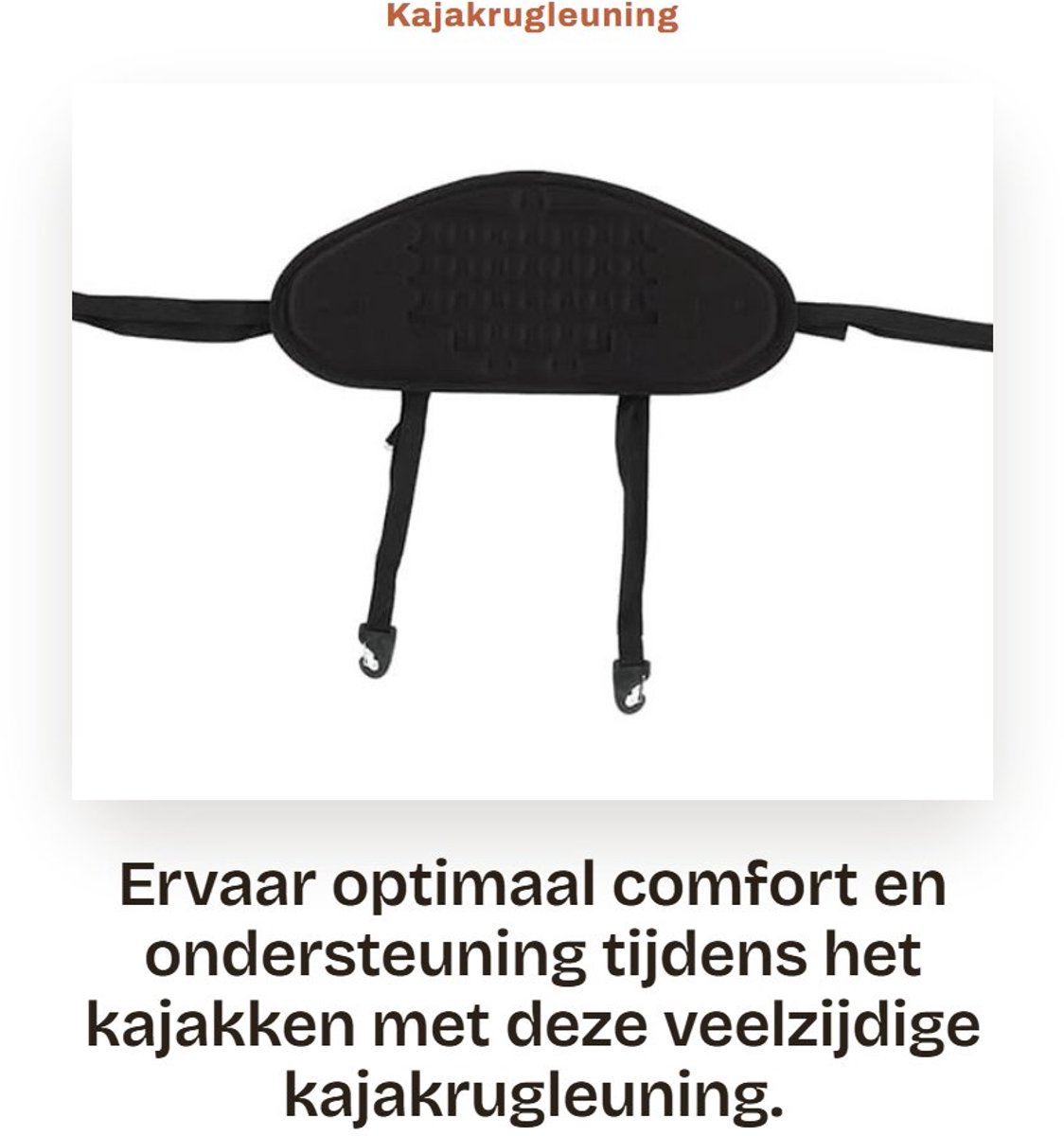 Dailygoods- Kajakrugleuning Waterdicht - Verstelbare Rugsteun - Afneembaar Zitkussen - Massagepunten - Lichtgewicht - Schokbestendig