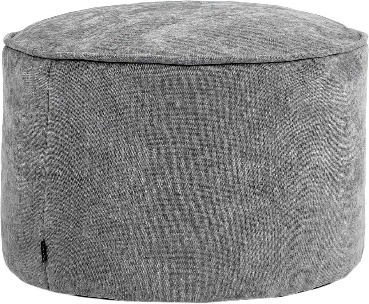 Voetenbank Hocker - Zitzak Poef - Voeten Ontspannen - Zachte Chenille Stof - 55 x 55 x 35 cm - Grijs