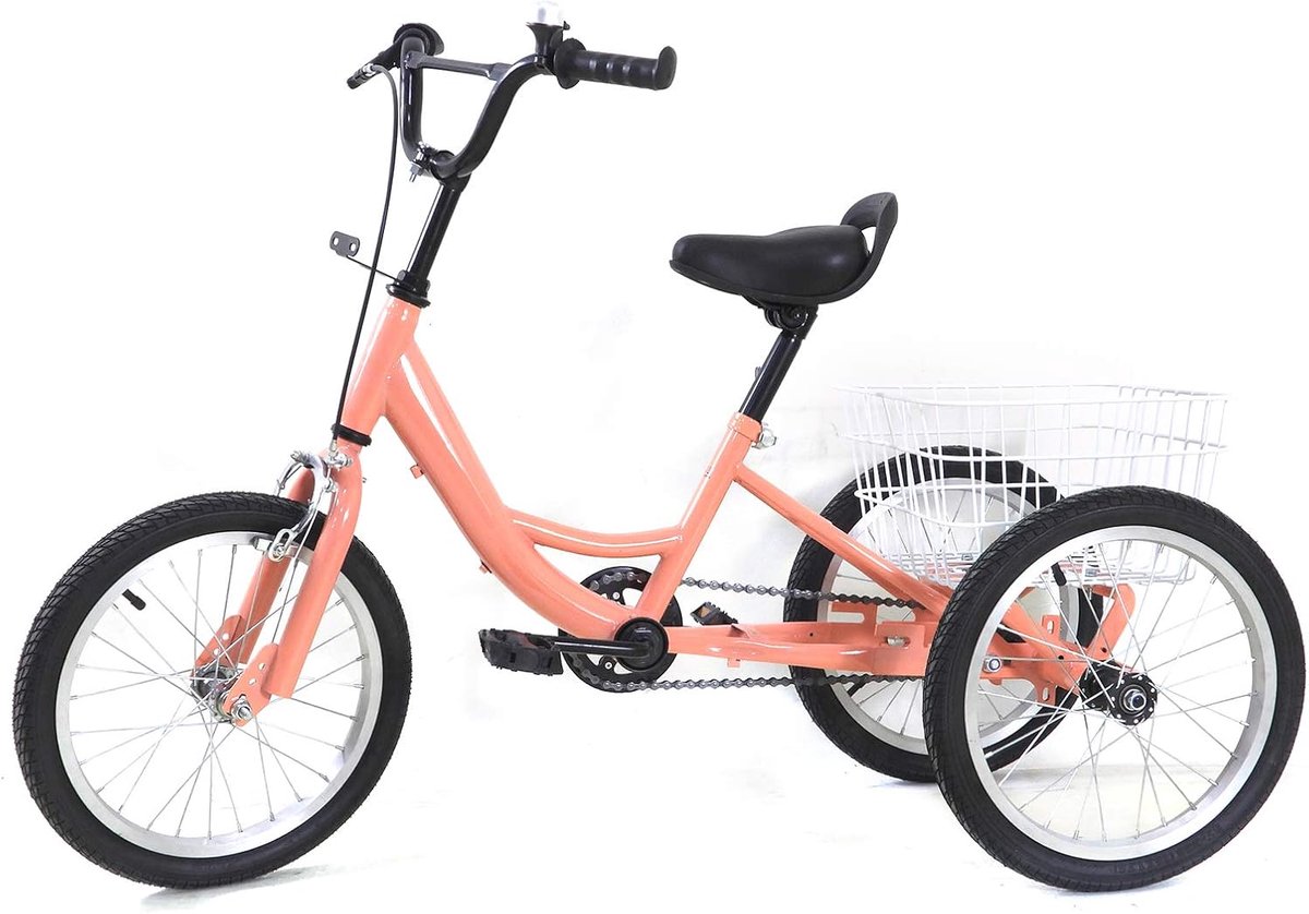 Kinderdriewieler - Driewieler - Veilig Buiten Spelen - Verstelbaar Zadel Stuur - 16 Inch Wielen - Roze