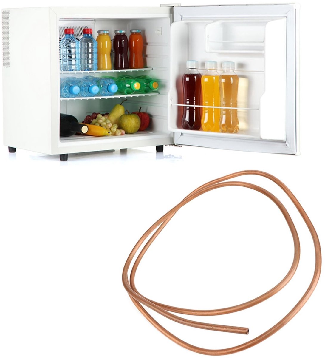 Dailygoods- Koperen Buis 2 M - Buitendiameter 8 Mm - Binnendiameter 6 Mm - Wanddikte 1 Mm - Zachte Spiraalbuis - Voor Koelkast/Airconditioner - Koelslang