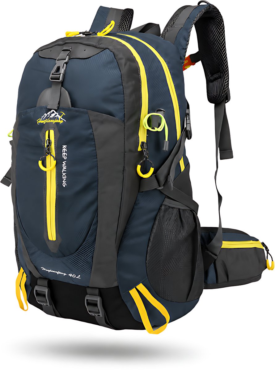 CarryQuest® - 40L Hiking Camping Rugzak - Lichtgewicht Nylon Backpack met Rugventilatie, Verstelbare Schouderbanden, Meerdere Vakken & Compact Outdoor Design - 52x33x20 cm - Donkerblauw