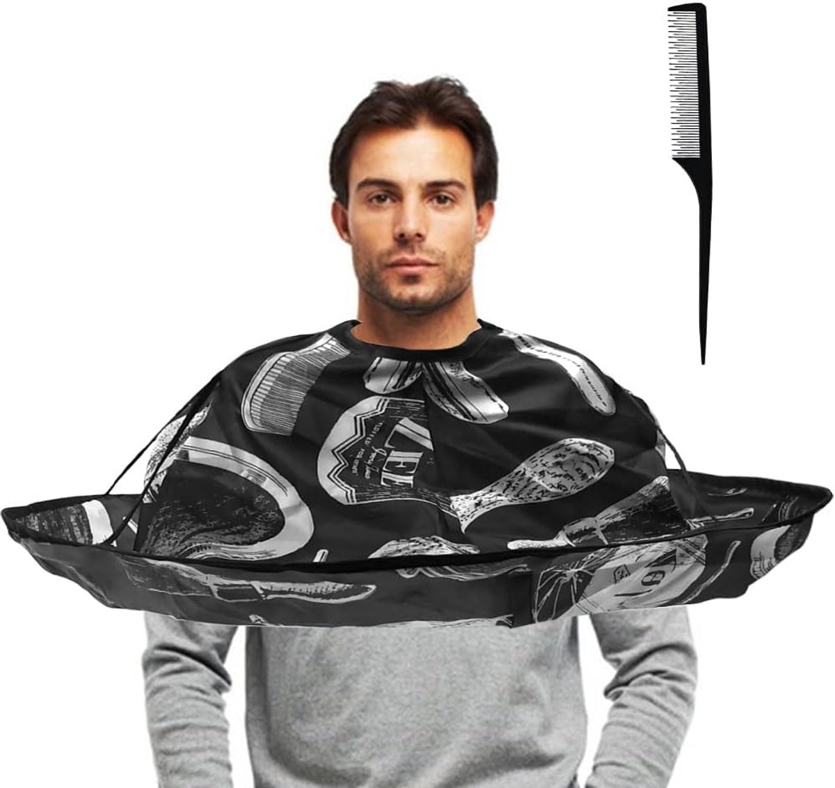 Kappersschort Volwassenen - Beschermende Doek - Haar Knippen - Eenvoudig Schoon - 30 x 30 cm - Zwart