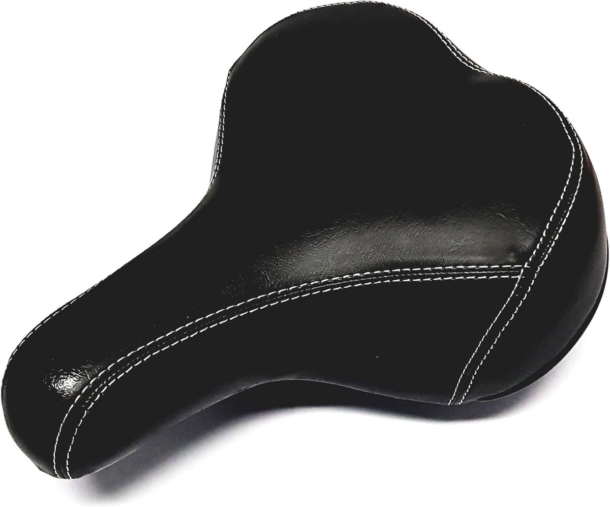 Fietszadel - Comfortzadel Gel - Comfortabel Fietsen - Extra Brede Vorm - 25cm x 21cm - Zwart