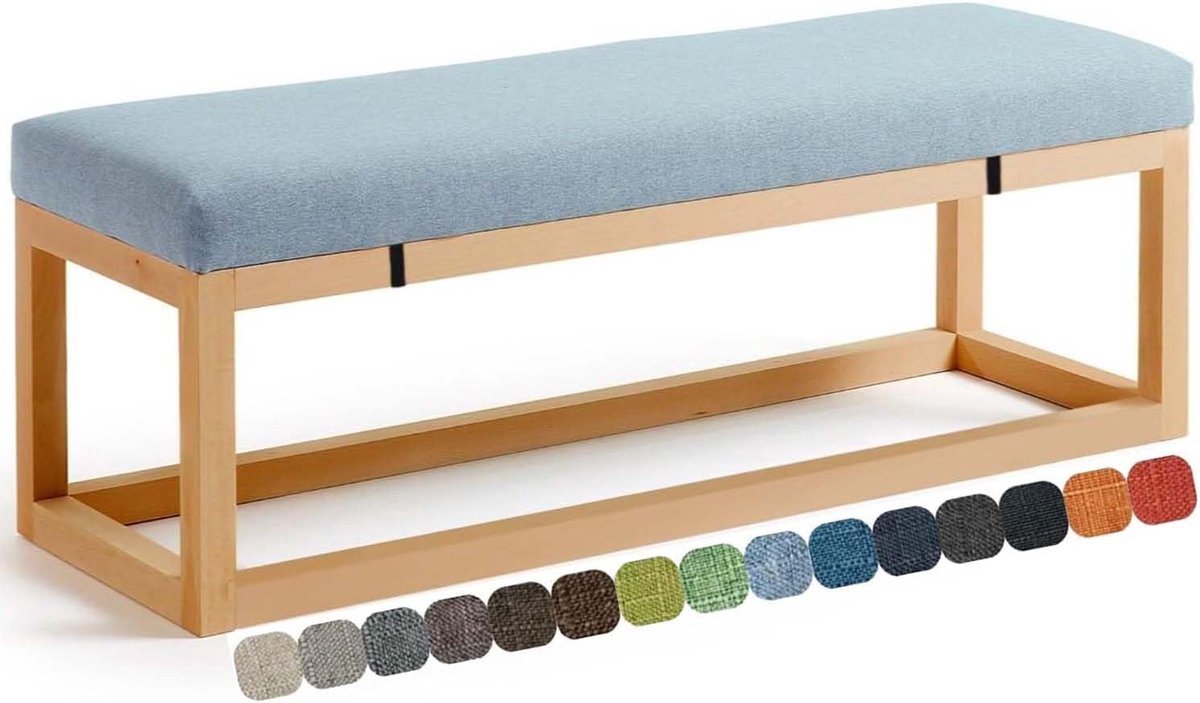 Zitkussen Bank - Stoelkussen Tuinbank - Comfortabel Zitten - Antislip Bodem - 60x30x3cm - Lichtgrijs