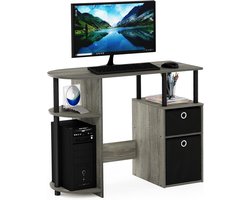 Studeerbureau met lades - Computer tafel - Thuiswerken Organiseren - Ruimtebesparend ontwerp - 97.5 cm breed - Frans eiken/zwart
