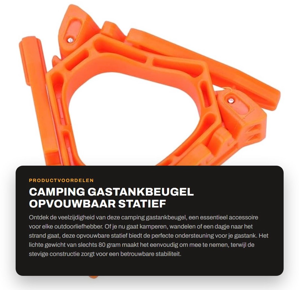 Dailygoods- Gastankbeugel Opvouwbaar - Campingbeugel - Outdoor Beugel - Wandelflesplank - Lichtgewicht Beugel - Duurzaam Materiaal - Gasfleshouder