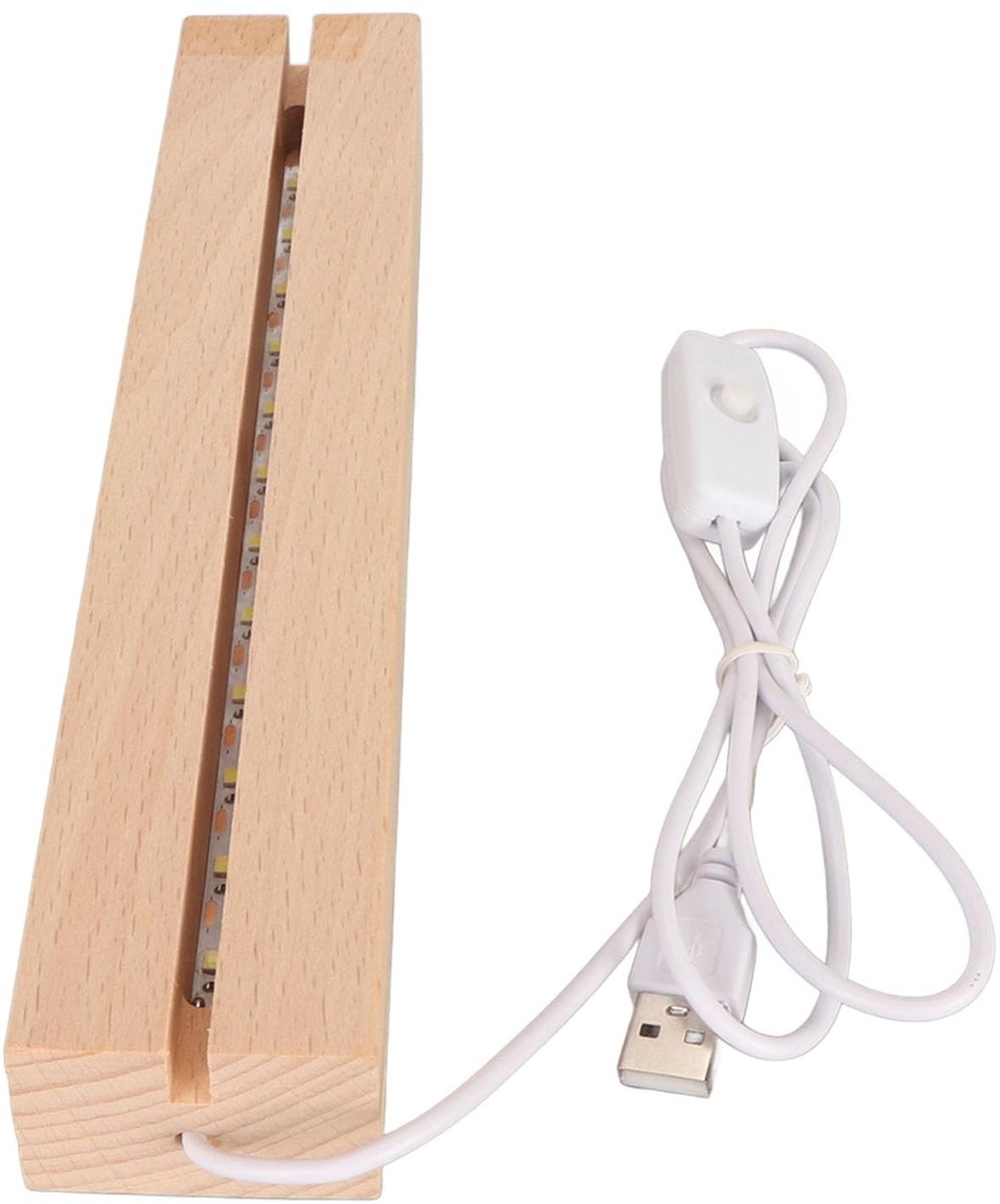 Dailygoods - Elegante Houten Stand voor Acrylglas met LED-verlichting