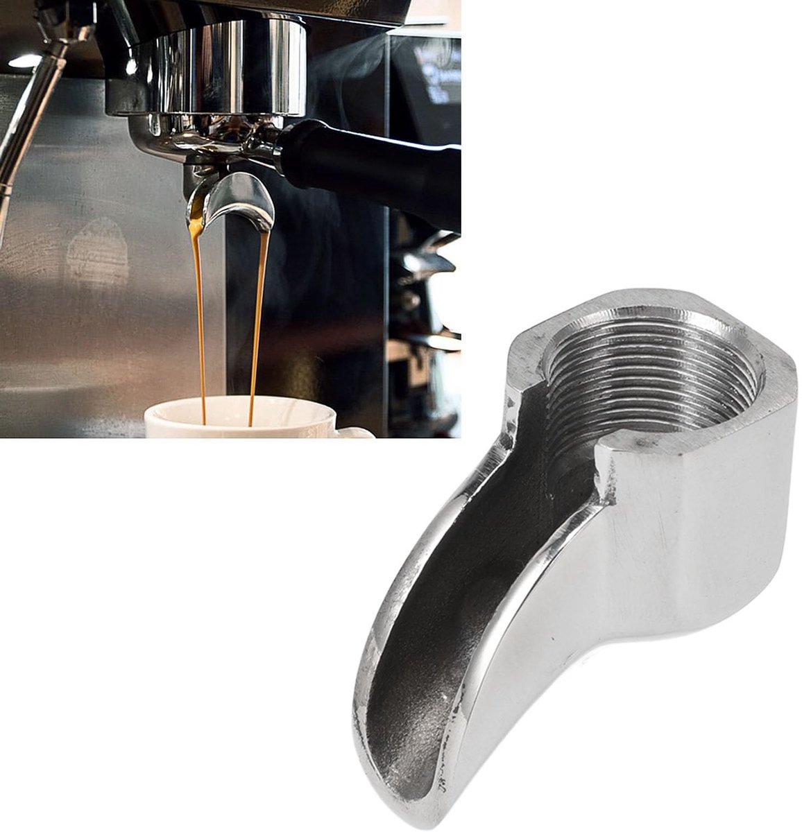 Dailygoods- Portafilter Dubbele Uitloop - Verbeterde Koffie-ervaring - Nauwkeurig Gieten - Lekvrije Filterhouder - Geschikt voor Espressomachine - Efficiënt Ontwerp - Koffiefilter