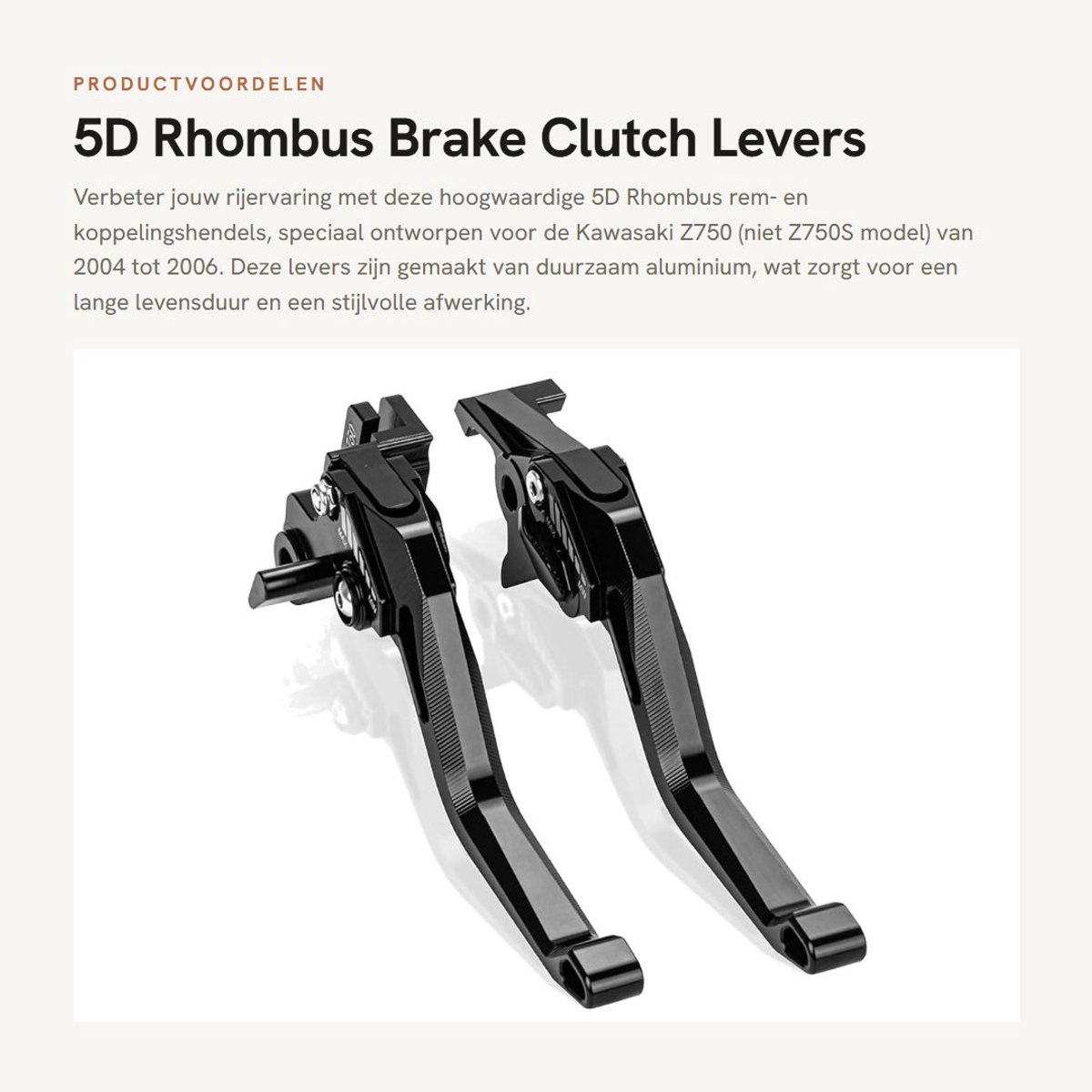 Dailygoods- Remkoppeling Levers - Geschikt voor Kawasaki Z750 2004-2006 - Hoogwaardig Aluminium - Eenvoudige Installatie - 147 mm Lengte - Zwart - Motorhendels