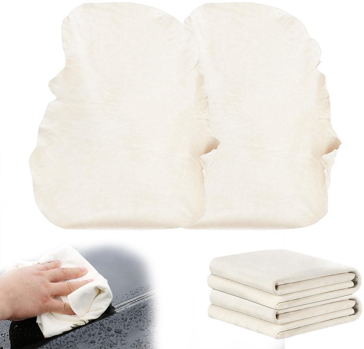 Dailygoods- Autolederdoek 2 stuks - 40 x 60 cm - Super absorberend - Streepvrij - Krasvrij - Zacht en duurzaam - Reinigingsdoek