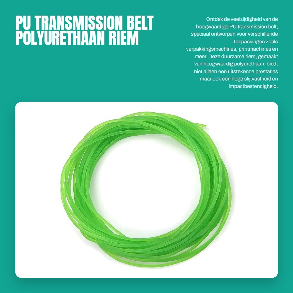 Dailygoods- Transmissieband Hoogwaardige Polyurethaan - Ronde Band - 2 mm x 10 m - Slijtvast - Schokbestendig - Eenvoudige Installatie