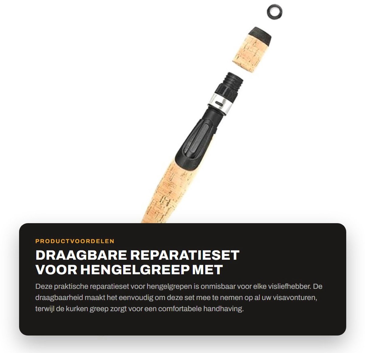Dailygoods- Hengelgreep Draagbaar - Hengelhouder - Kurken Greep - Molenhouder - Ondersteuning - Vermindert Vermoeidheid - Hengel