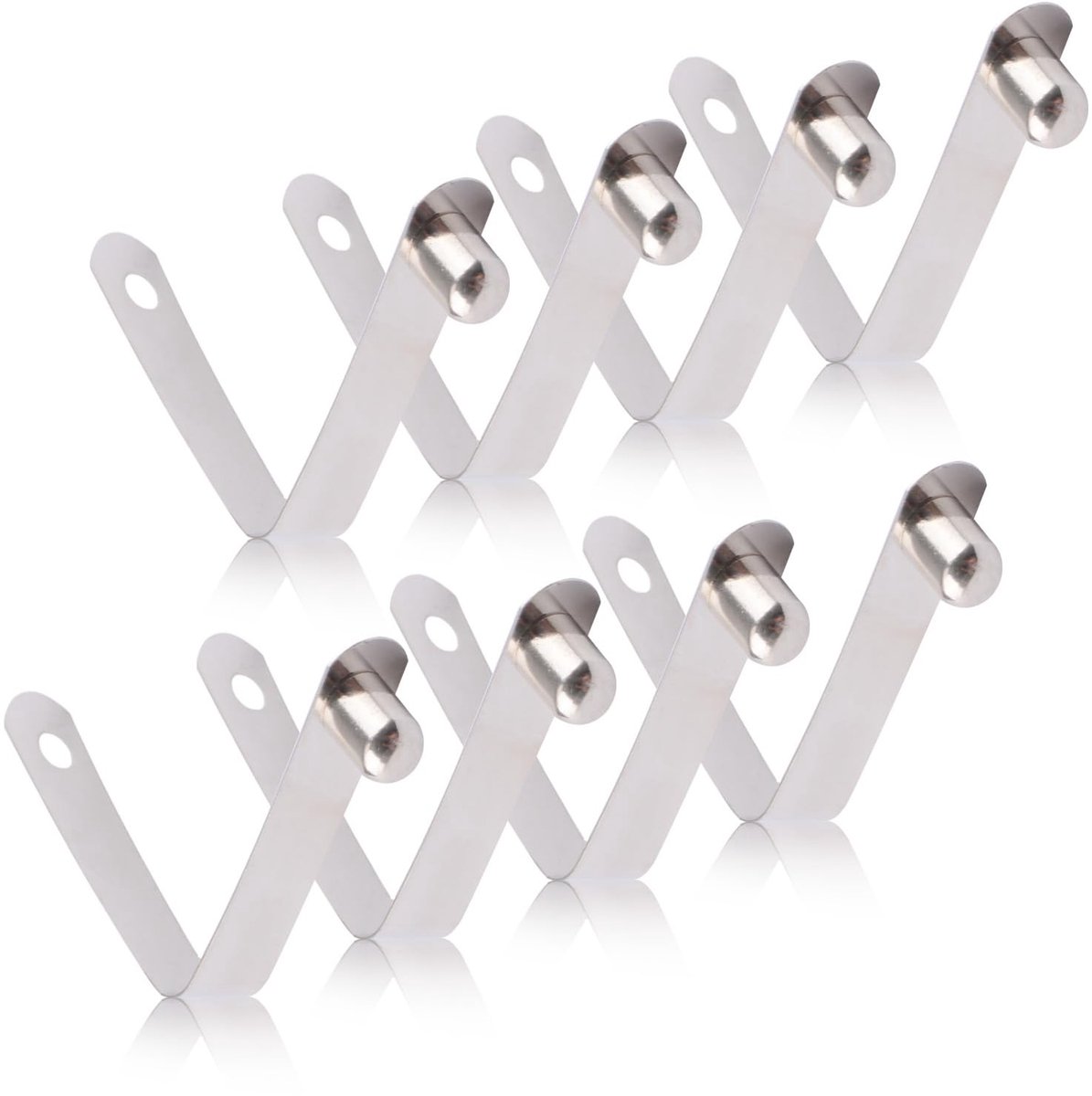 Dailygoods- Tentstok Clips 8mm - Roestvrij Stalen Veerclips - 8 Stuks - Eenvoudige Installatie - Geschikt voor Kajakpeddels - Stevig en Duurzaam