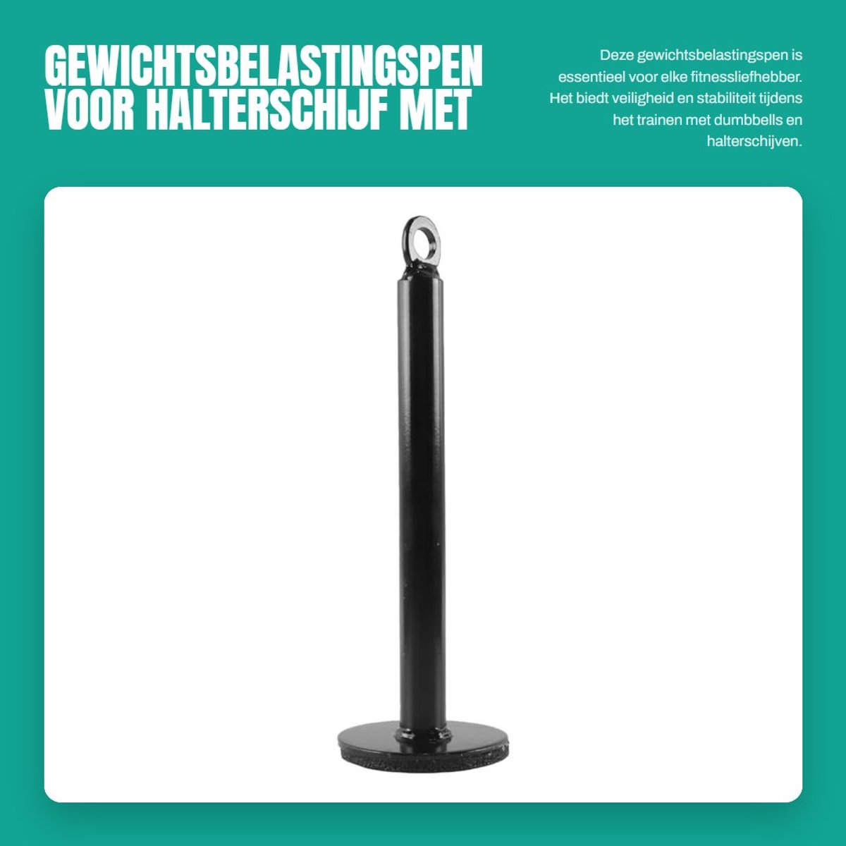 Dailygoods- Gewichtsstanglader - Oplaadpen - Roestvrij Staal - Ondersteuningsframe - Veiligheid - Fitnessapparatuur 20x220 mm - Halterschijfpen