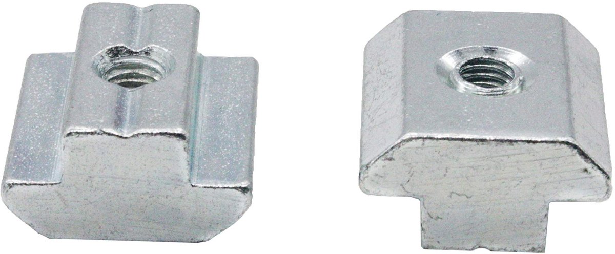 Dailygoods- Groefsteen Zwaar Staal B-type - Bevestigingsmateriaal - Schroefdraaddiameter M4 - Geschikt voor Gleuf 6 - Afmetingen 10x10x5 mm - Verzonken uitvoering