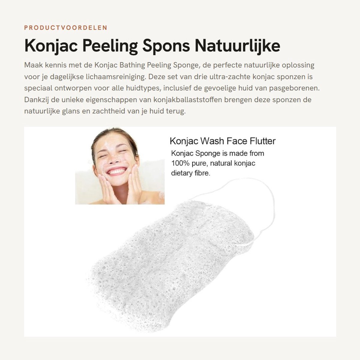 Dailygoods- Reiniger Natuurlijke Konjac Spons - Zachte Badspons - Lichaamsreiniging - Massage Tool - Geschikt voor Pasgeborenen - Verbetert Doorbloeding