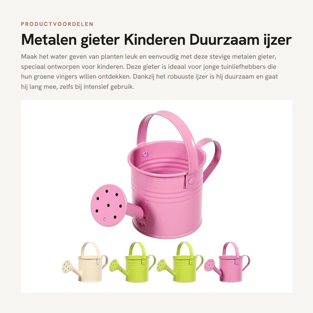 Dailygoods- Metalen Gieter Duurzaam - 5 Stuks - Kinderen - IJzer - Bewatering - Lichtgewicht - Gemiddelde Waterverdeling - Kindergieter