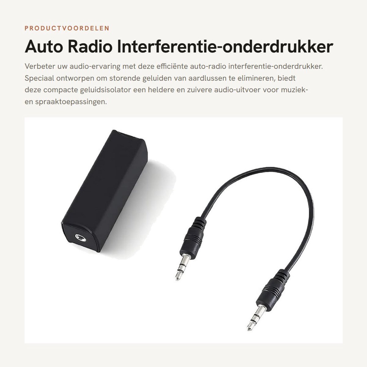 Dailygoods- Interferentie-onderdrukker - Aardlusgeluidsisolator - 3,5 mm Audio-interface - Draagbaar - Ultracompact - Eenvoudige bediening - Geluidsisolator