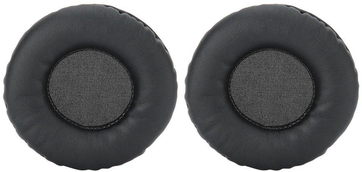 Dailygoods- Oorkussen 75mm Universeel - Vervangende Oorkussens - Zwart - Schuim/Eiwit Leer - 2 Stuks - Geluidsisolatie - Hoofdtelefoon Oorkussen