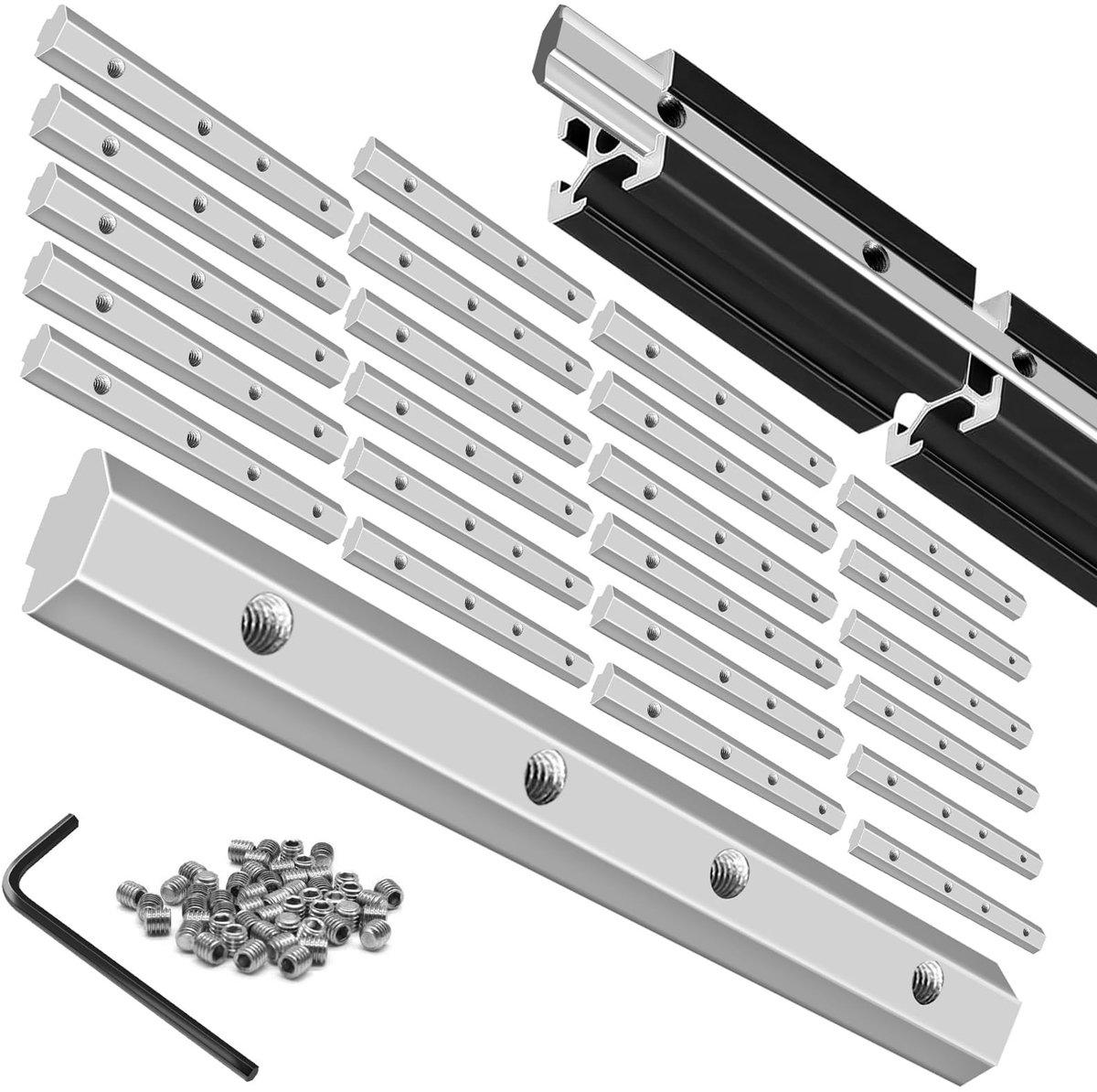 Dailygoods- Hoekbeugel 4040 Zilver - 24 Stuks - T-Slot Accessoires - Aluminium Profiel - 3D Printer Onderdelen - Inclusief Schroeven en Moeren - Aluminium Connector