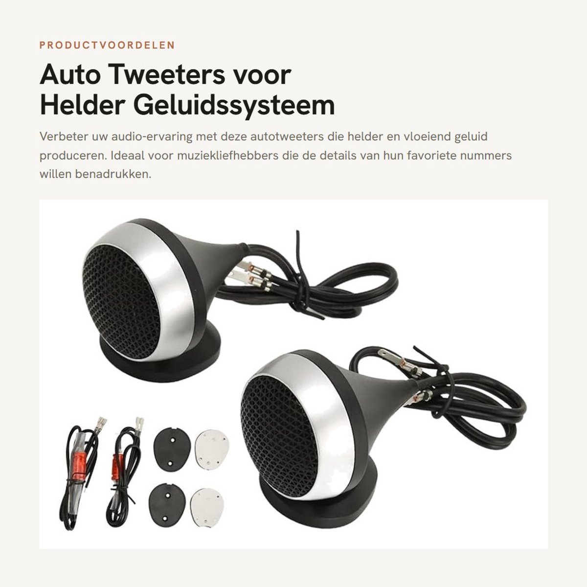 Dailygoods- Tweeters 150W Hoge Duidelijkheid - 2-Weg Systeem - Compact Ontwerp - Helder Geluid - Eenvoudige Installatie - Zachte Dome - Autoluidsprekers