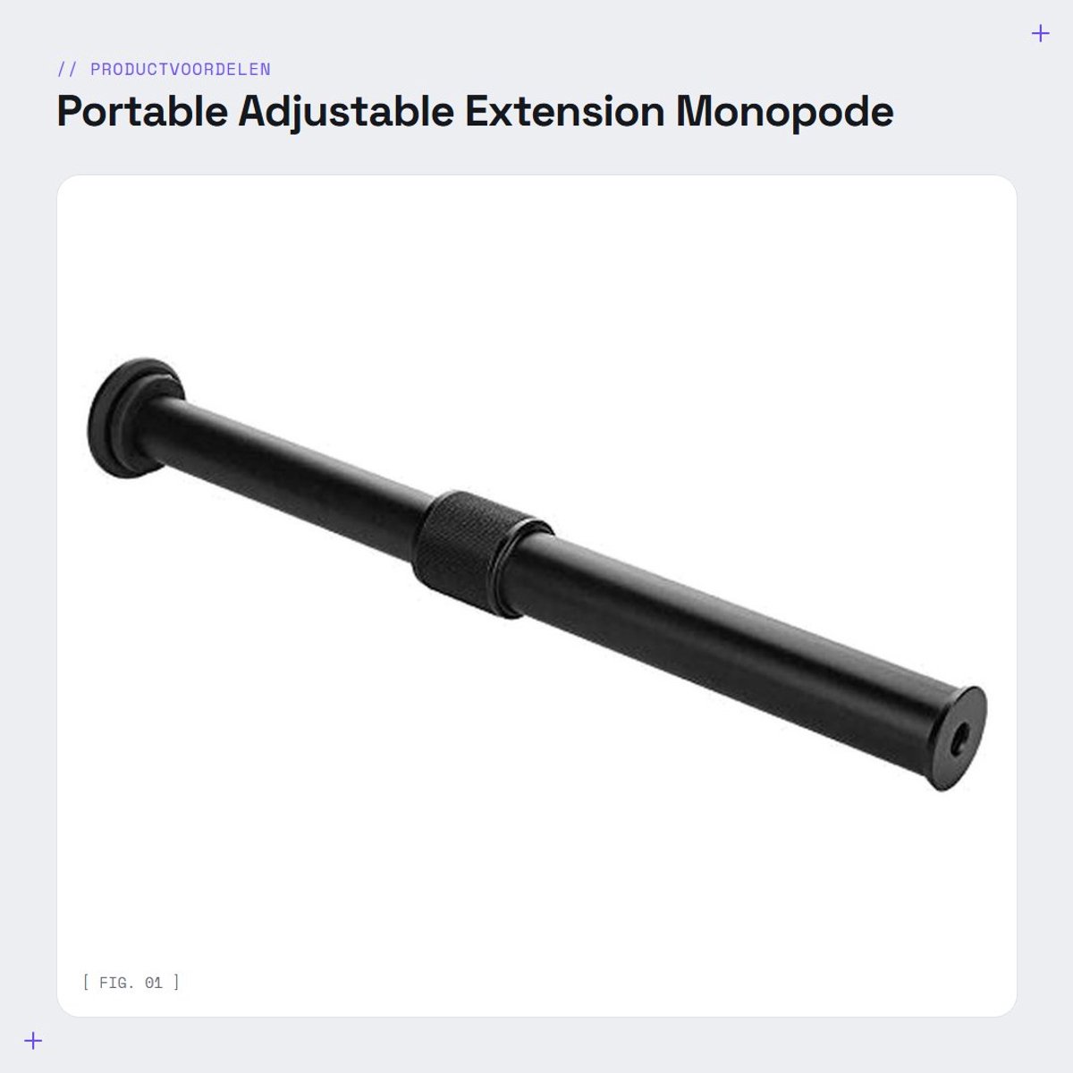 Dailygoods- Monopode Verstelbaar 19-30 cm - Telescopische Paal - 3/8'' Schroefgat - Aluminiumlegering - Stevig en Antislip - Verlengstang