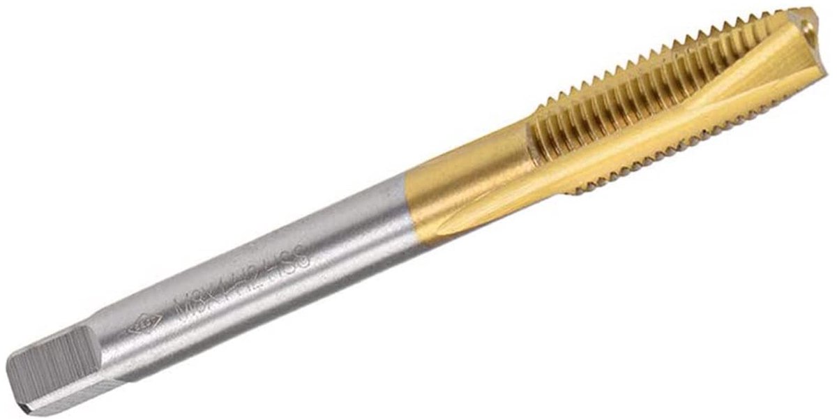 Dailygoods- Draadkraan HSS titanium gecoat - Spiraalvormige punt - 3 fluiten - Slijtvast - Duurzaam - Geschikt voor zacht staal/aluminium - Tap