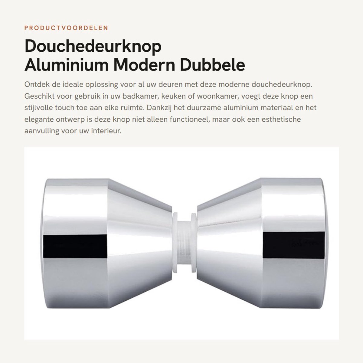 Dailygoods- Deurgreep Dubbele Knop - Deurknop - Deurbeslag - Deurkruk - Deurklink - Aluminium Legering - 30 mm Diameter