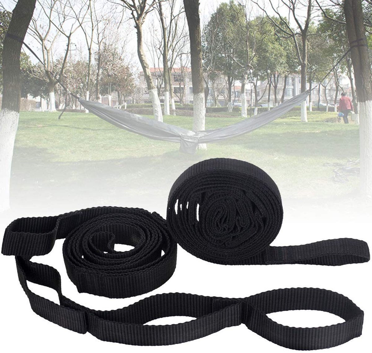 Dailygoods- Hangmat Riemen 2 Stuks 200 cm - Polyester - Duurzaam - Slijtvast - Outdoor - Eenvoudig te Installeren - Hangmat Ophangset