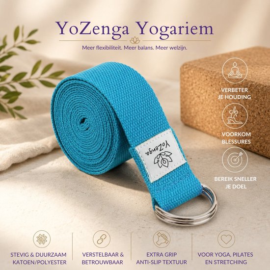 YoZenga yogariem - yogastrap - Blue van YoZenga — afbeelding 2