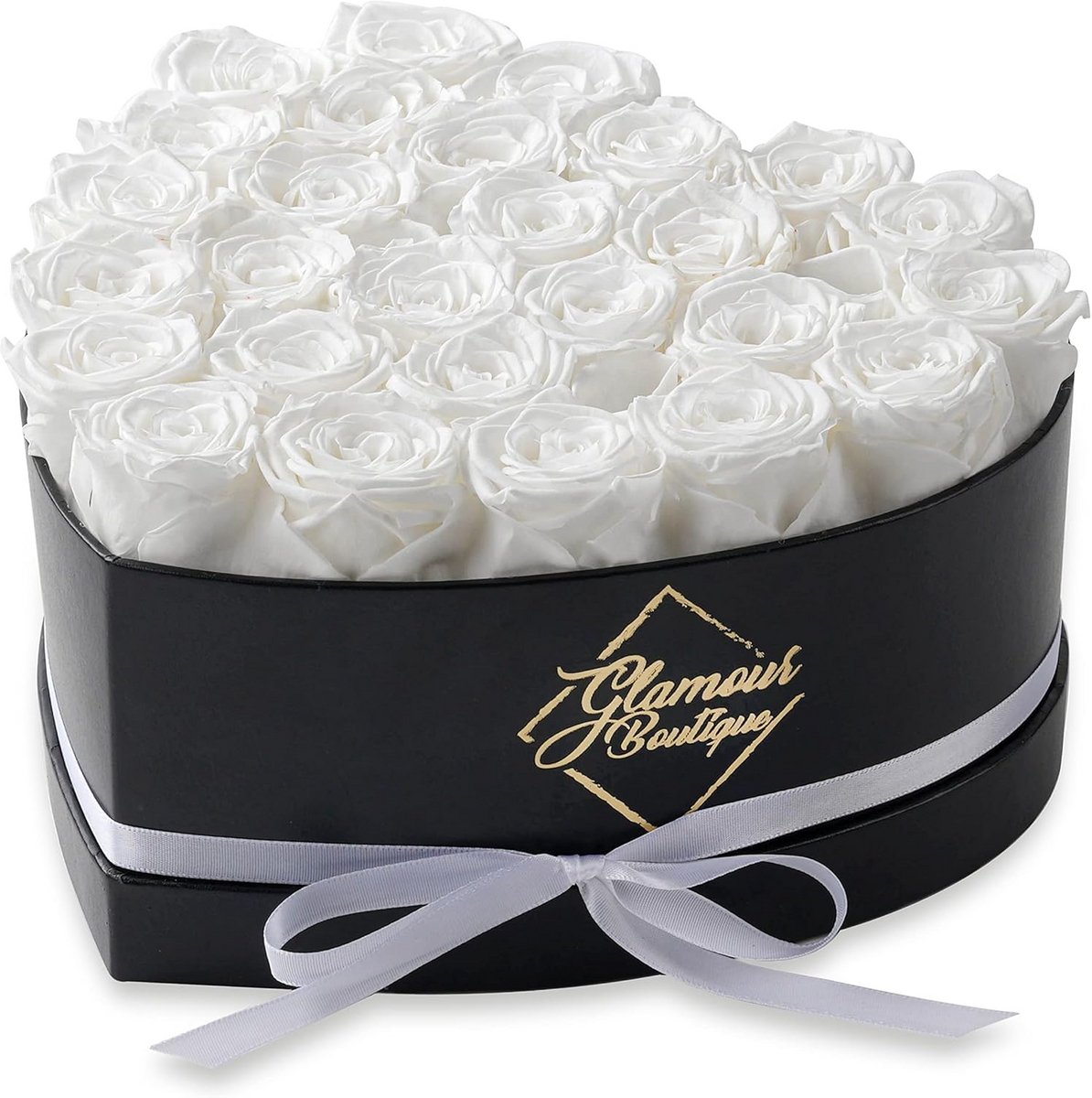 Eeuwige Rozen - Geconserveerde Bloemen - Decoratie en Cadeau - Hartvormige Doos - 27 Rozen