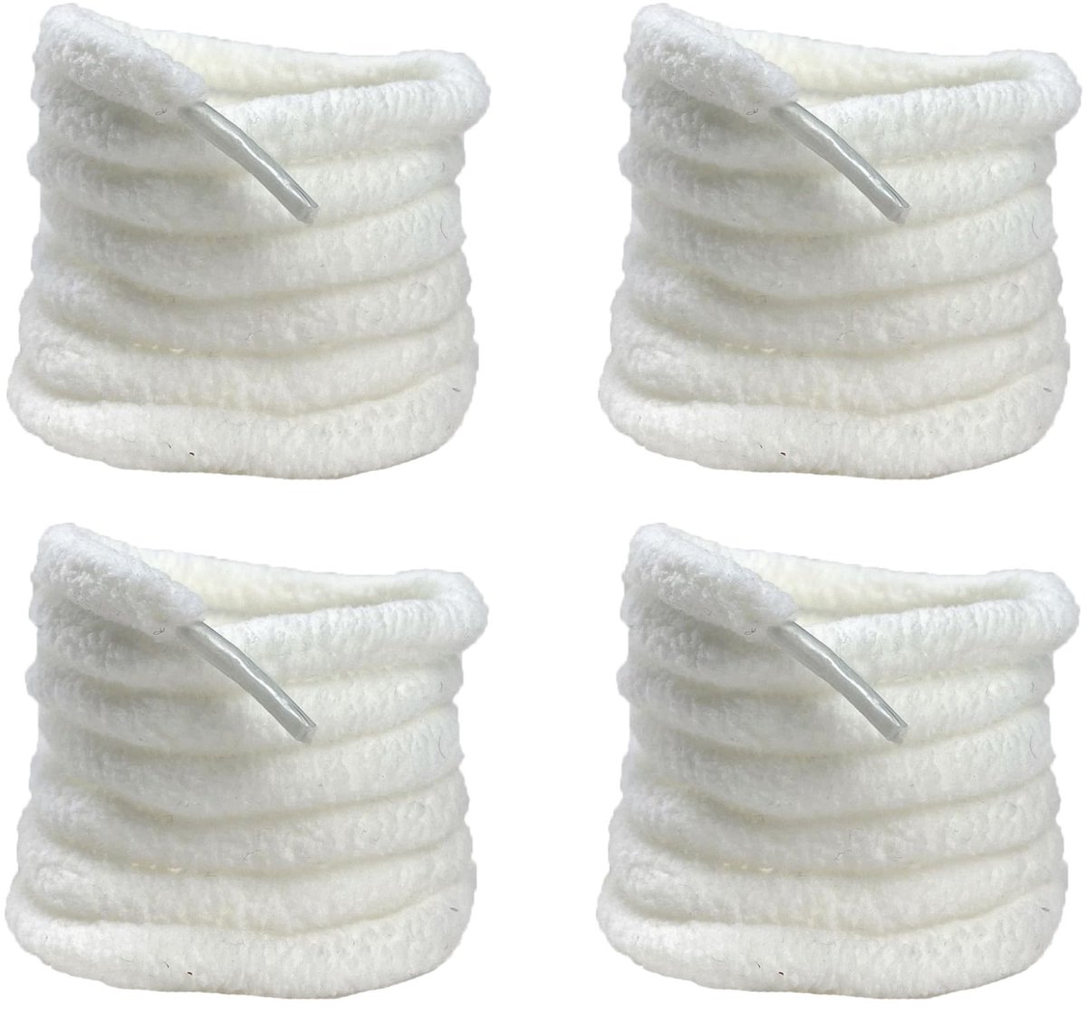 Dailygoods- Schoenveters 10mm Rond - 4 Paar Pluche Veters - Vervangende Veters - Fluffy Veters - Geschikt voor Sneakers - Diverse Kleuren - Schoenkoord