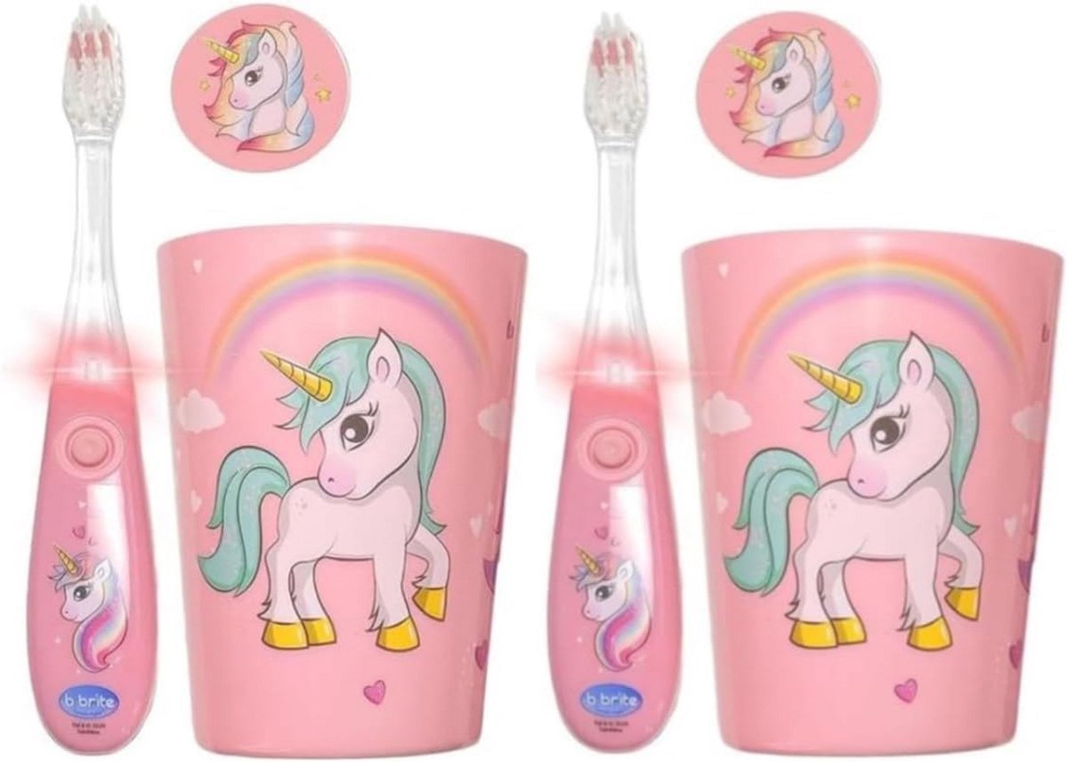 Kindertandenborstel Set - Kinder poets set - Goede Mondhygiëne - Knipperende Timer - 15 cm - Blauw