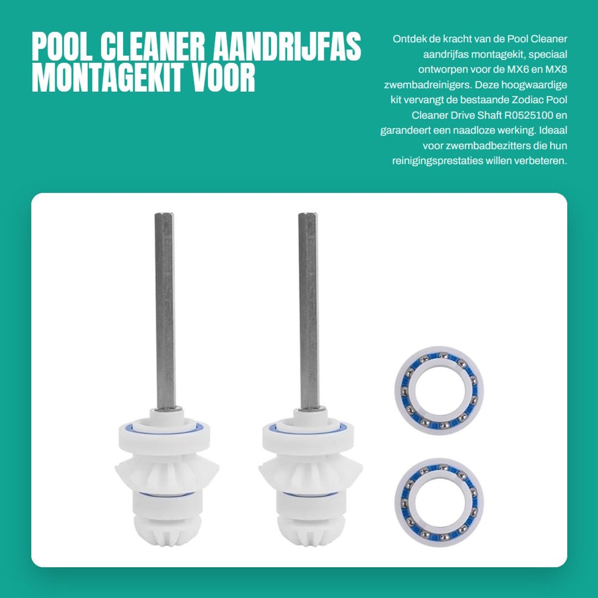Dailygoods - Pool Cleaner aandrijfas - Montagekit voor MX6 en MX8 - Sterk reinigingsvermogen - Efficiënte werking - Vervangende aandrijfas - Geschikt...