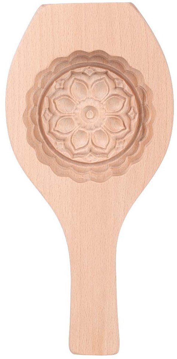Dailygoods- Houten Schimmel Bloem Patroon - Bakvorm voor Mooncake - Bakvormen voor Gebak - Keuken Craft Tool - Duurzaam Hout - Makkelijk Schoon te Maken
