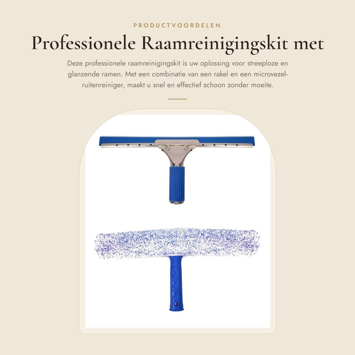 Dailygoods- Raamreinigingskit 2-in-1 - Professionele Ruitenreiniger - Ramenwasser - Microvezel - Rakel 35 cm - Thuis/Auto Accessoires