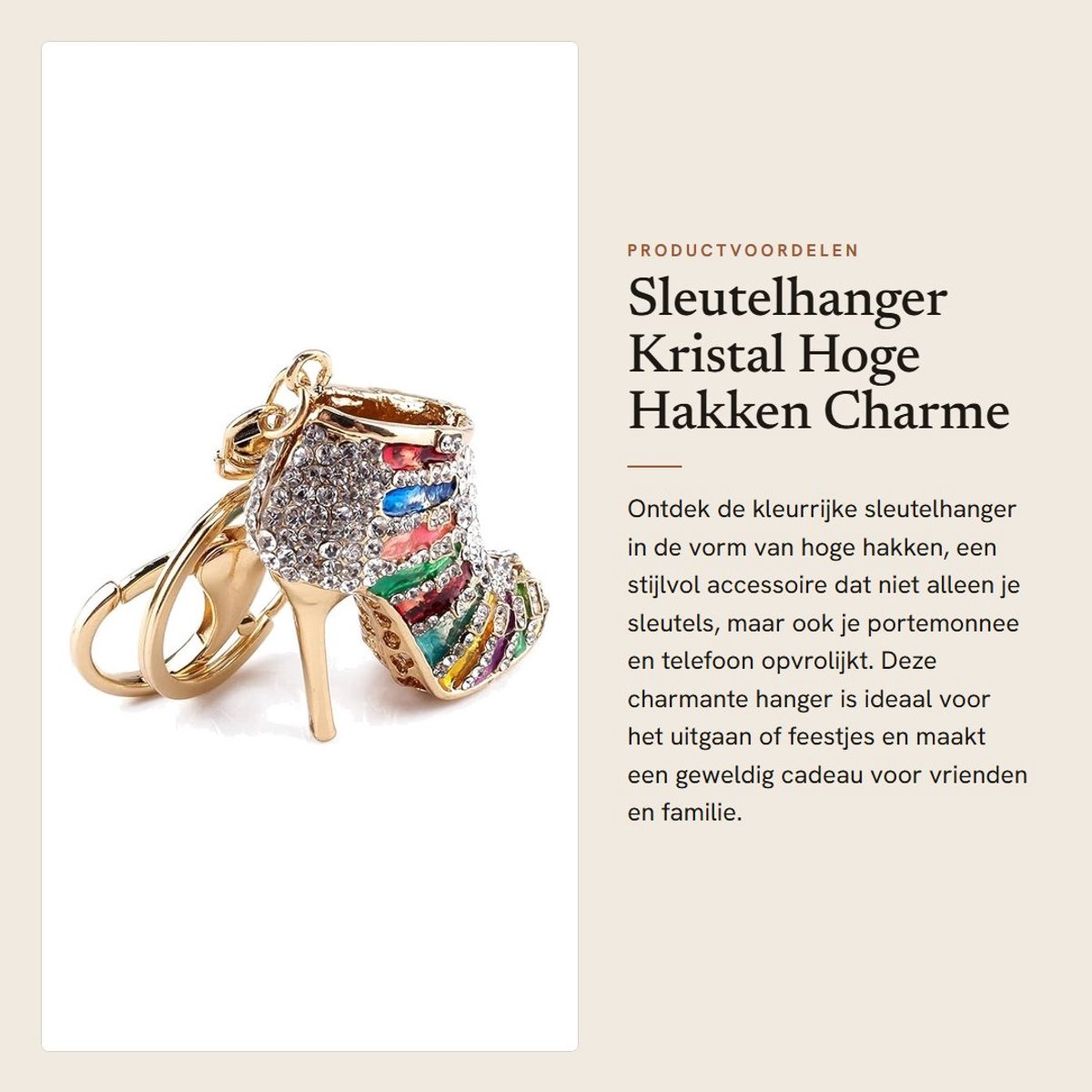 Dailygoods- Sleutelhanger Hoge Hakken - Strass Sleutelhanger - Charme Portemonnee Hanger - Sleutelhanger Auto - Duurzaam Design - Exquisite Vakmanschap - Hangsieraad
