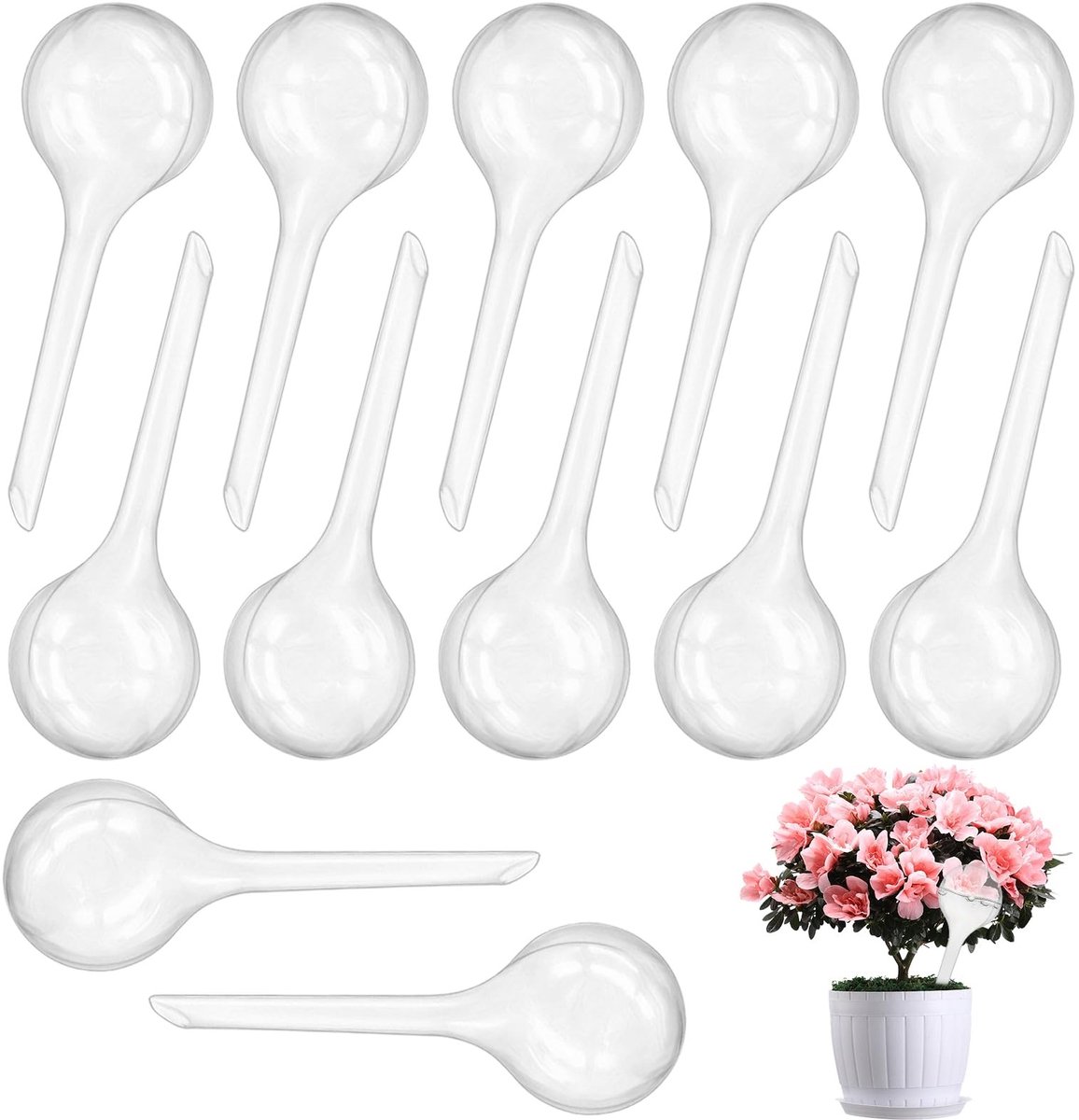 Dailygoods- Irrigatieballen 12 Stuks - Automatische Waterdruppelaar - Transparante Gietballen - Kunststof - 70ml - Eenvoudige Verzorging voor Planten - Plantenbewateringssysteem