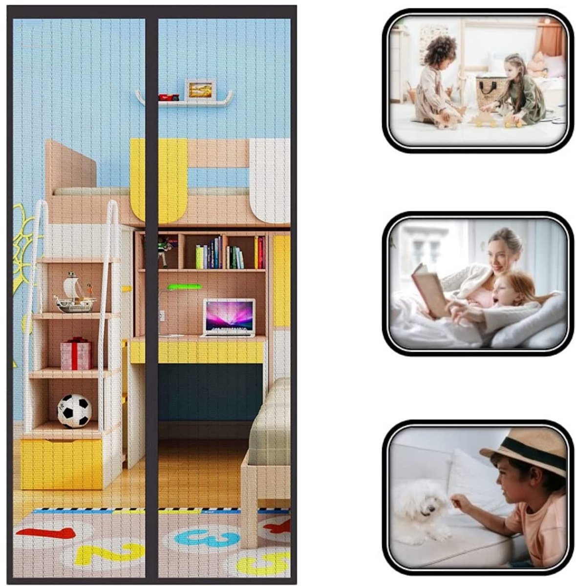 Dailygoods- Vliegengaas Magnetisch - Vliegenbescherming - Deurgordijn - Eenvoudige Installatie - Voor Balkondeur - Zwart (85 x 200) - Vliegenhor