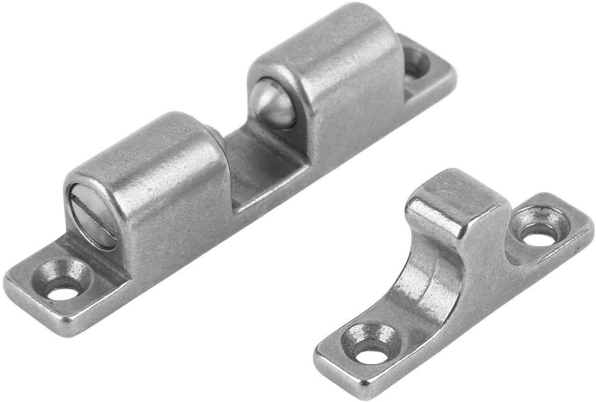 Dailygoods- Kast Spansluiting Roestvrij Staal - Dubbele Bal Rolsluiting - Messing Beslag - Schroeven Hardware - Flexibele Installatie - Robuuste Constructie - Deurslot