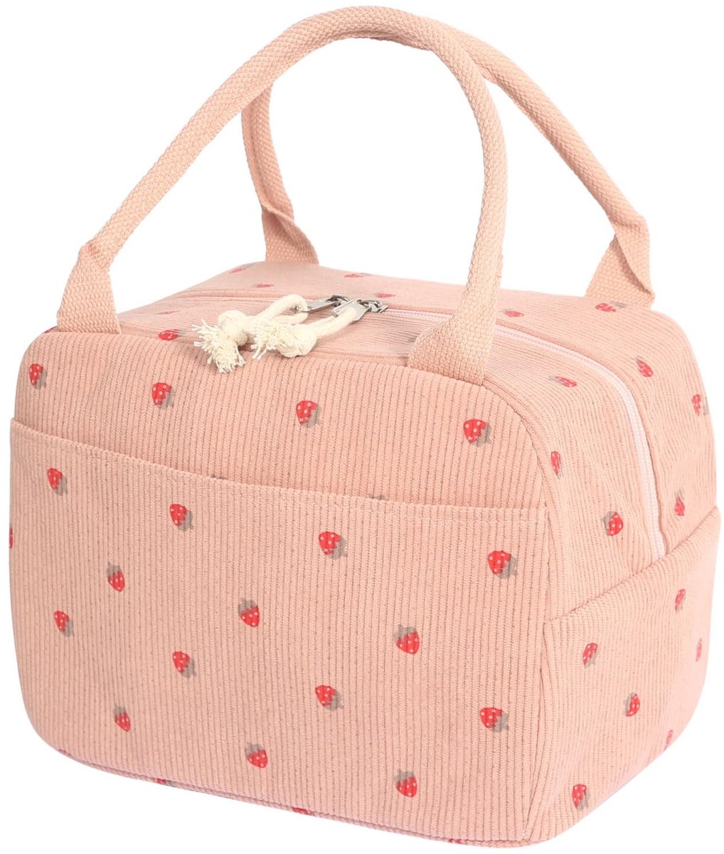 Dailygoods- Lunchtas 9 Liter - Koeltas - Draagbaar - Voor Volwassenen - Werk/School/Picknick - Hoogwaardig Corduroy Materiaal