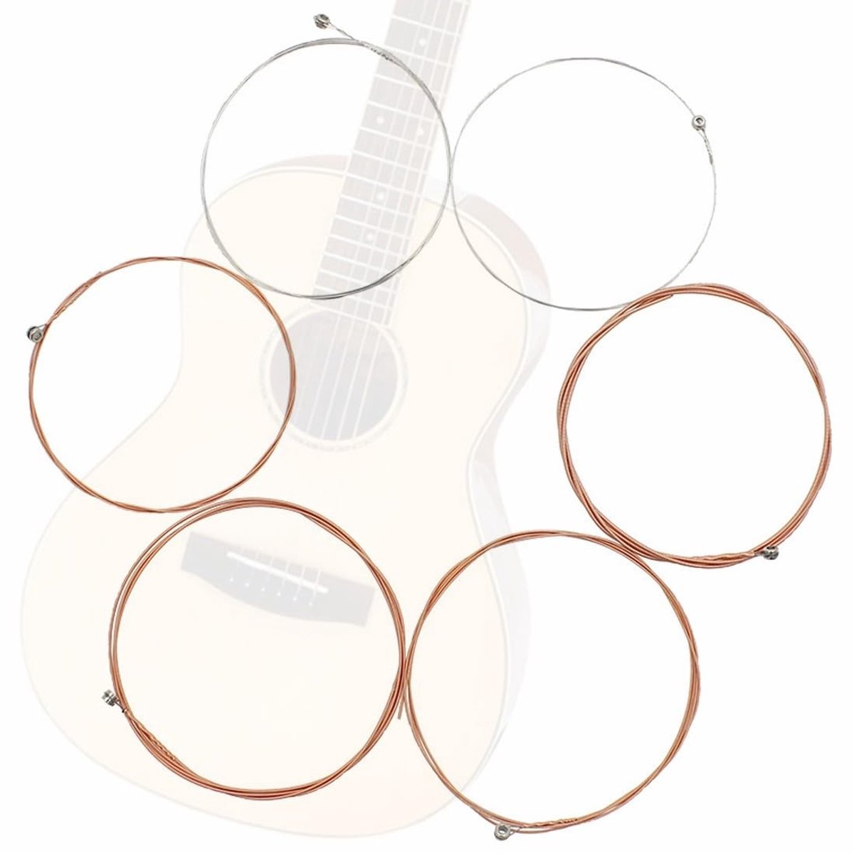 Dailygoods- Snaren superieur geluid - Stalen snaren - 6 stuks - Duurzaam - Zachte trillingen - Ideaal voor beginners - Gitaarstrings