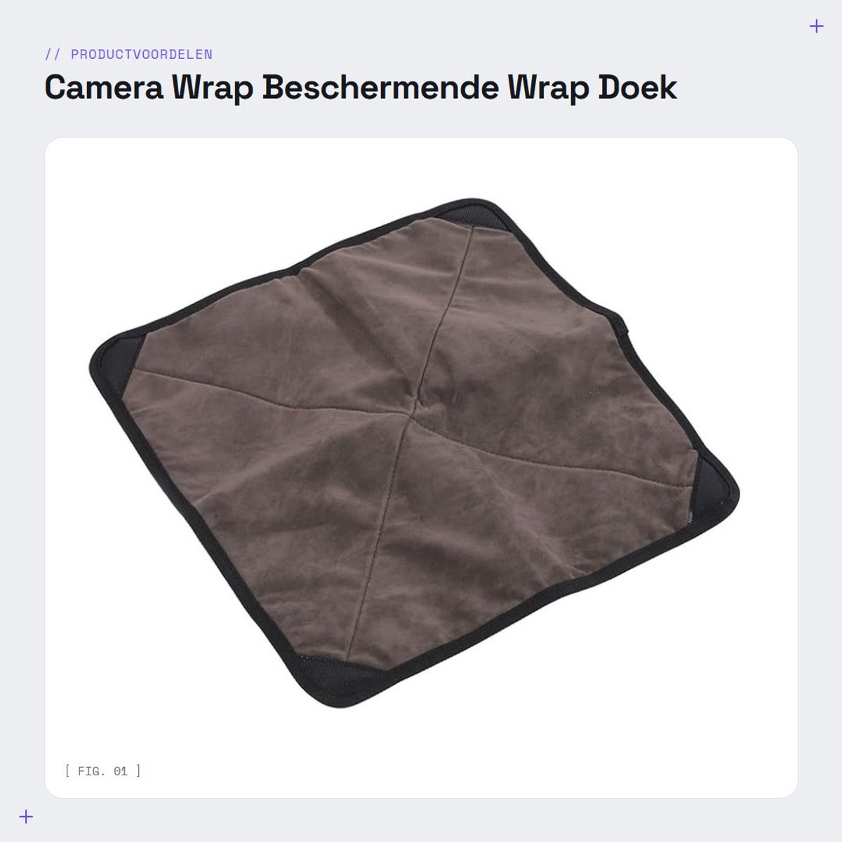 Dailygoods- Camera Wrap Antikras - Flanel Cameraomslag - Universeel voor Cameralenzen - Antivibratie - Grijs - Professionele Bescherming - Camerabescherming