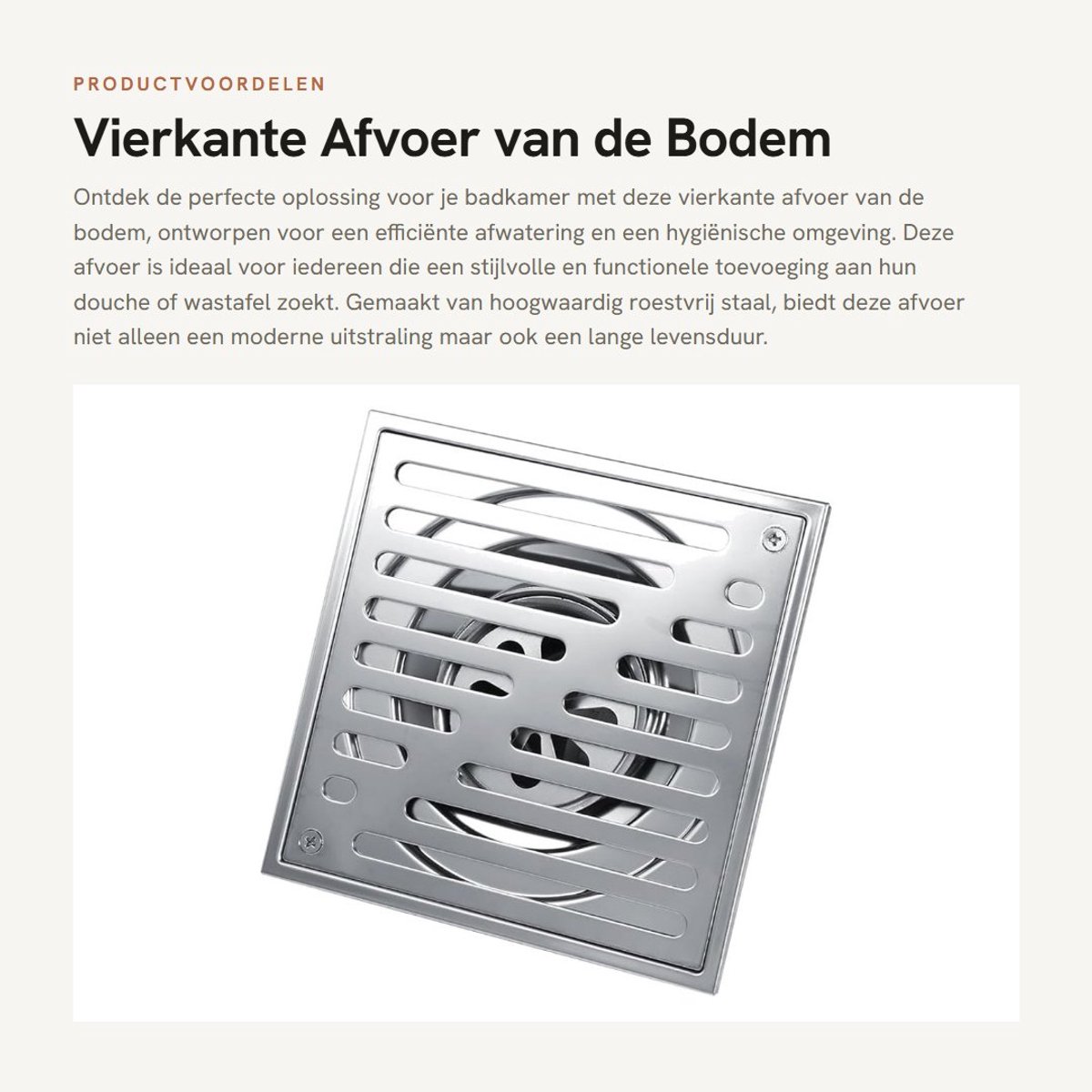 Dailygoods- Afvoerzeef Roestvrij Staal - Afvoerplug - Afvoerstop - Afvoer ontstopper - Douche - Haarvast en duurzaam 150x150 mm - Afvoerputje