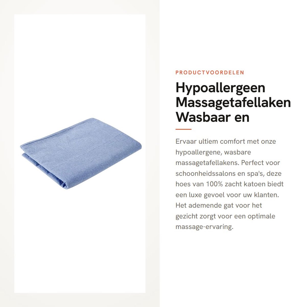 Dailygoods- Massagetafellaken Hypoallergeen - Wasbaar Katoen - Dikke/Zachte Hoes - Gat voor Gezicht - 80 x 200 cm - Geschikt voor Schoonheidssalon - Massagetafelhoes