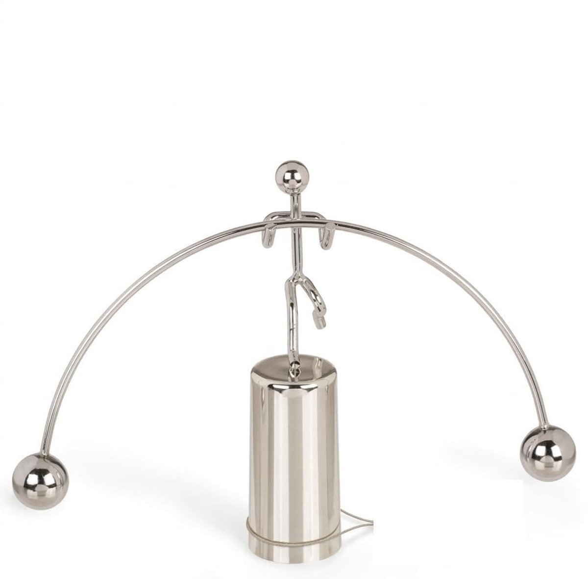 Dailygoods - Kinetisch Balansspeelgoed - Stressvermindering - Creatieve Bureaudecoratie - Zilver - Gewichtheffer - Ontspanning voor Thuis en Kantoor