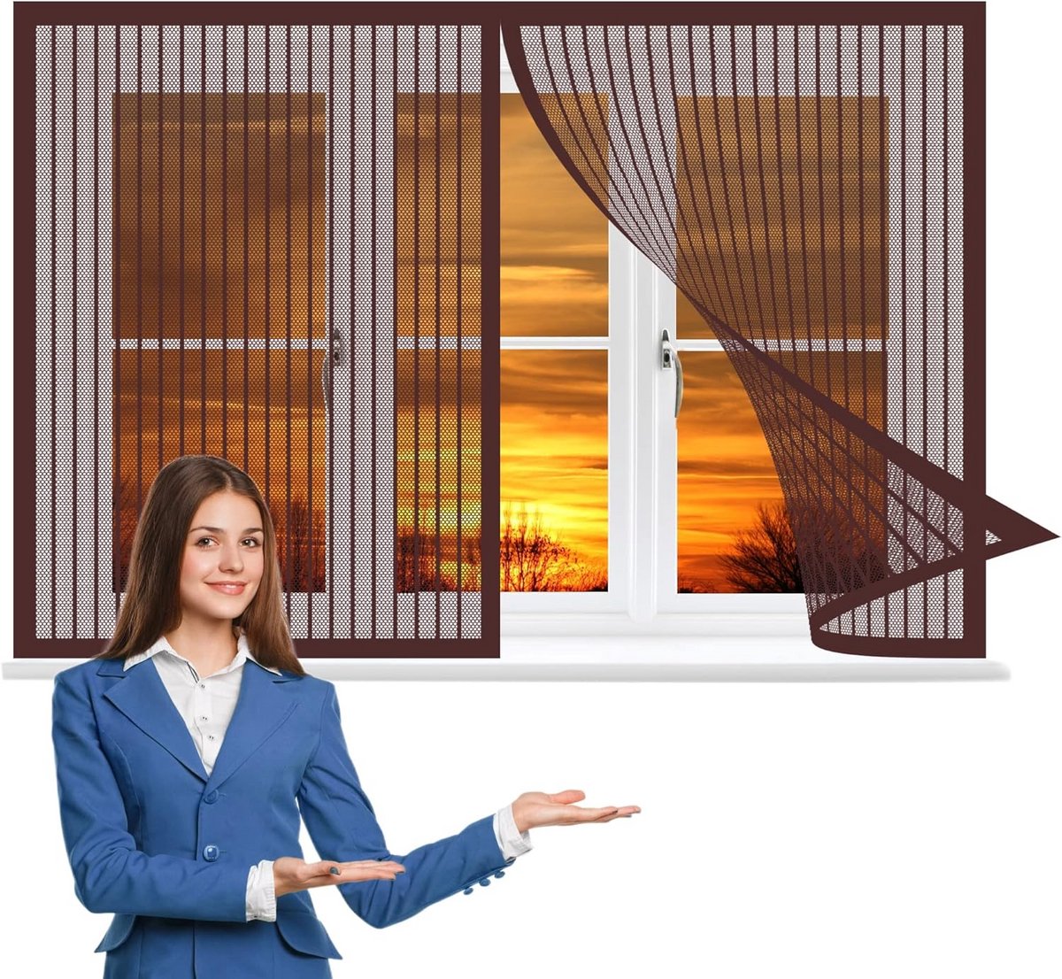 Magnetisch Vliegenhor - Raamhor - Insecten Buiten Houden - Automatisch Sluitend - 80x60 cm