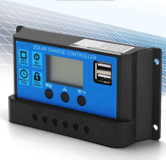 Solar Laadregelaar - Zonne-energie Controller - Energie Beheer - MPPT Technologie - 60A 12V 24V - Blauw