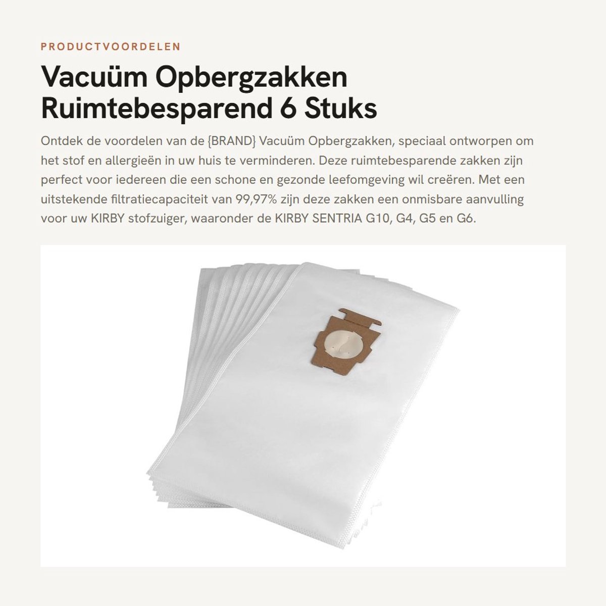 Dailygoods- Opbergzakken Ruimtebesparend - Opbergzakken met Rits - Vacuümzakken - Synthetische Stof - Geschikt voor KIRBY SENTRIA G10 - Drievoudig Stiksel - Stofzuigerzakken